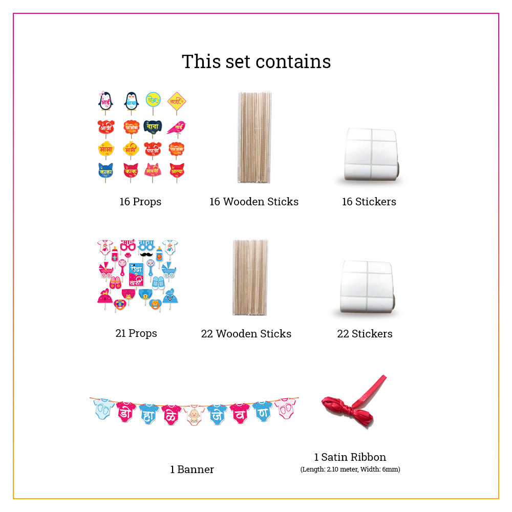 Baby Shower Props Fun Props Banner 38 Pcs