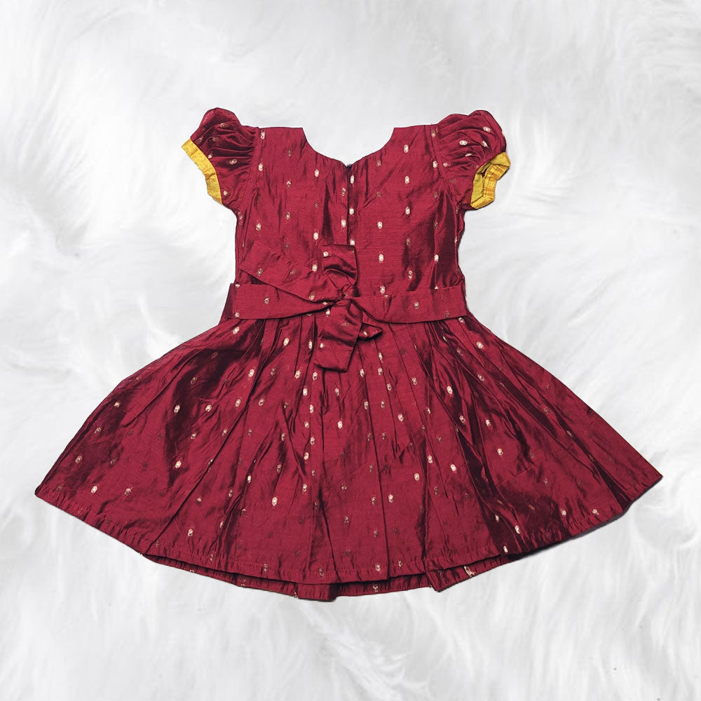 Richly Designed Chanderi Cotton Frock with Classic Appeal