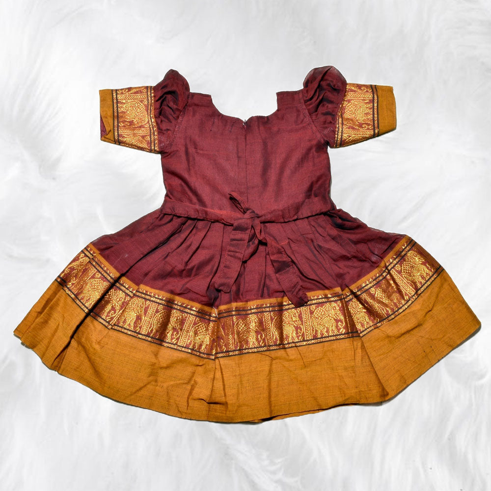 Premium Narayanpet Frocks with Classic Hathi Border