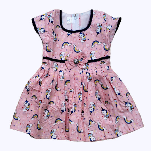 Daily Wear Cotton Dress for Kids – Printed Summer Frock