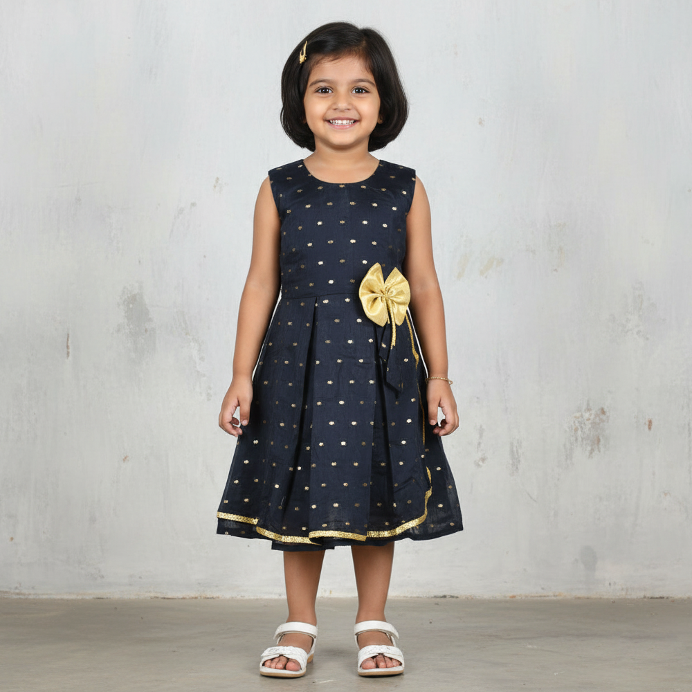 Chanderi Cotton Frock - Elegant Charm