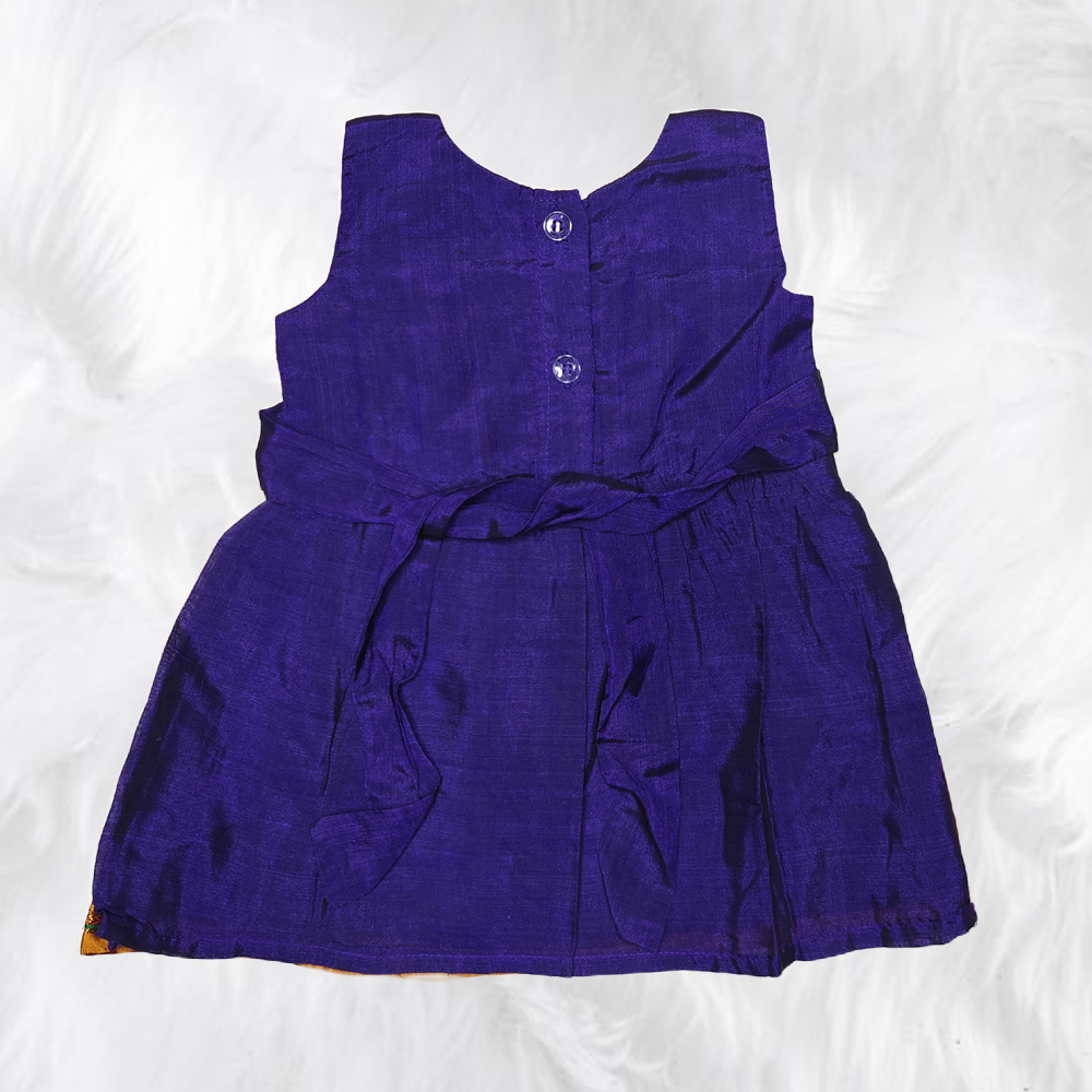 Charming Patterned Frock for Little Girls