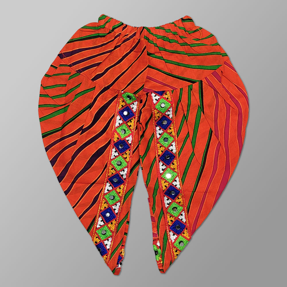 Orange Navratri Dress – Traditional Dhoti Pattern