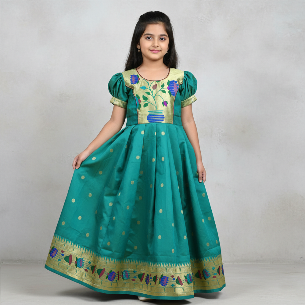 Turquoise Long Gown for Women – Party & Wedding Wear