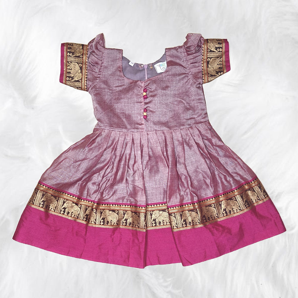 Graceful Narayanpet Frocks Featuring Rich Hathi Border