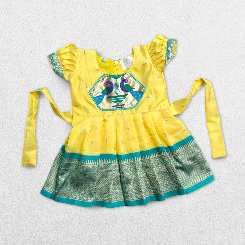 Yellow Paithani Newborn Set