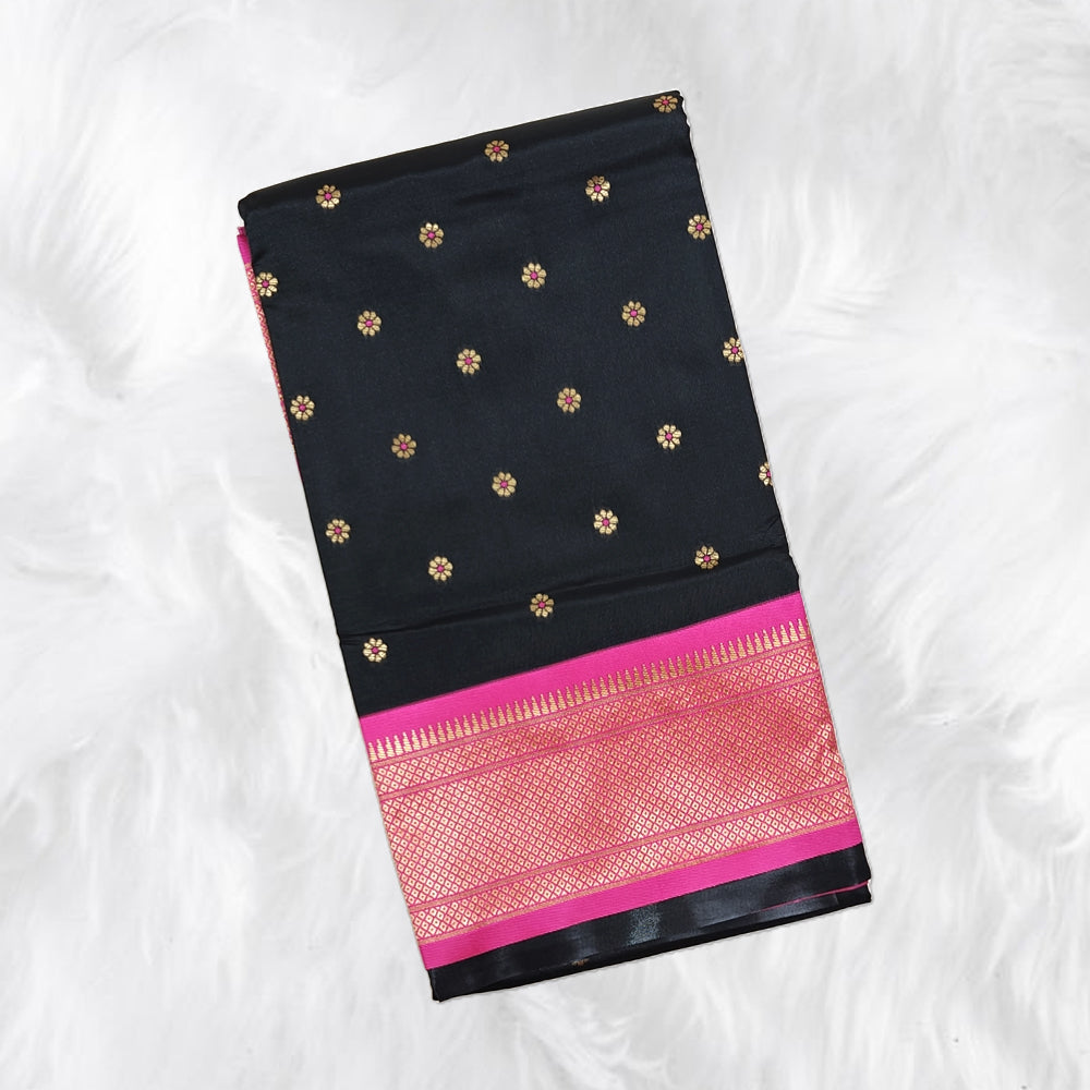 Beautiful Black Paithani Saree and Frock – Perfect Traditional Attire