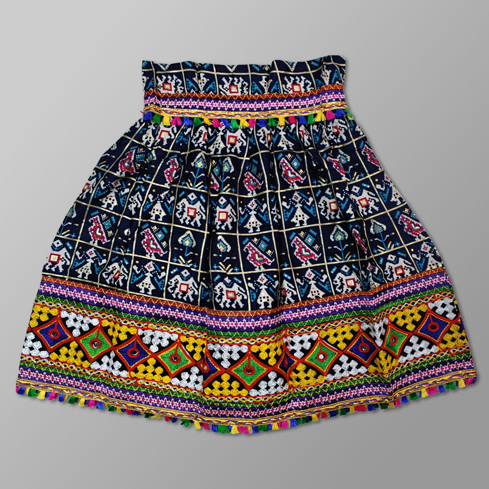 Navy Blue Garba Dress – Patola Style Garba Costume for Navratri