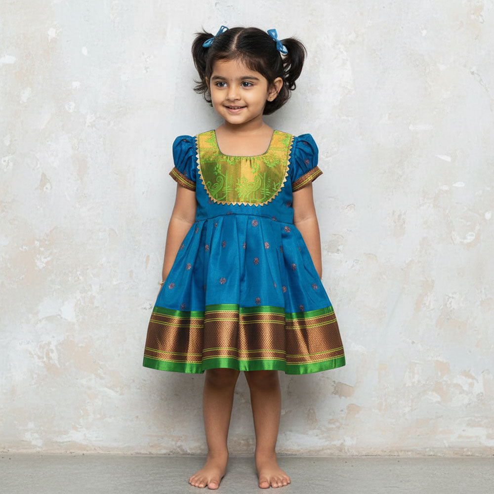 Saree Dress for Girls Kids – Festive Frock for Baby & Toddler Girls