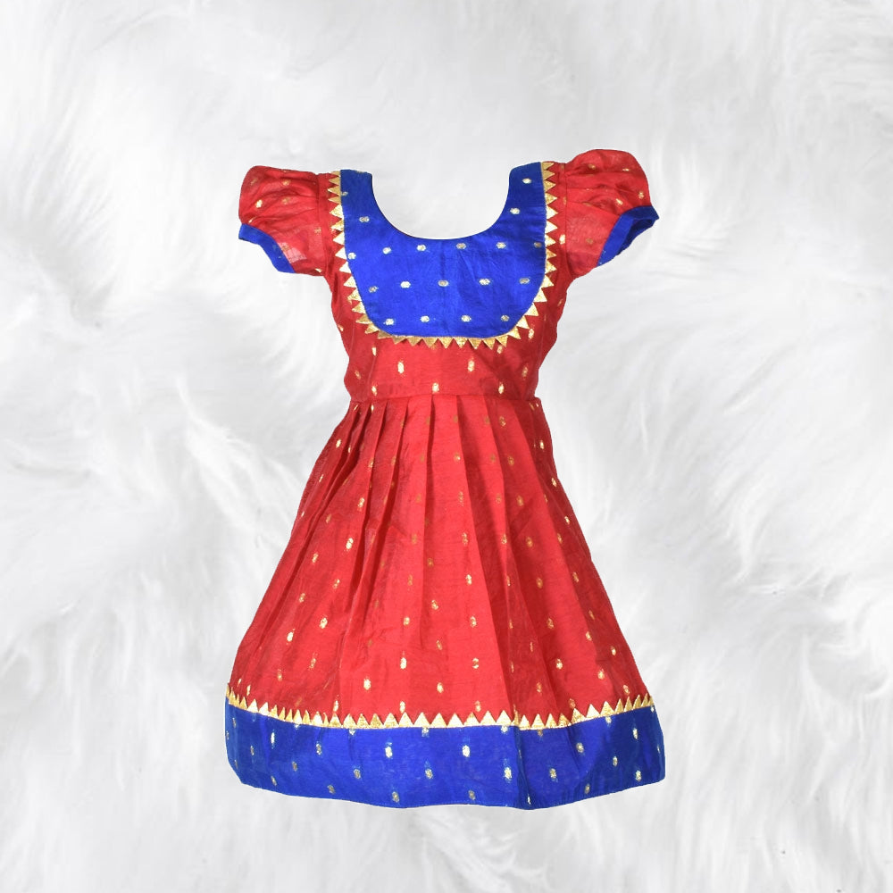 Chanderi Cotton Frock - The Perfect Choice for Your Little Darling