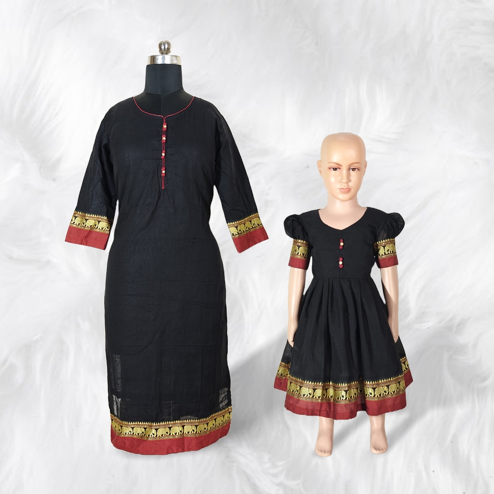 Narayanpeth Mother Daughter Dress – Perfect for Traditional Matching Outfits