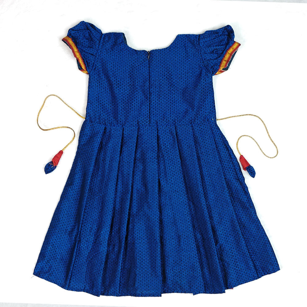 Blue Khan Frock Design for Baby Girl – Soft Traditional Style