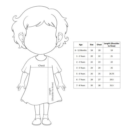 Green Printed Cotton Frock for Girls with Bow Detail