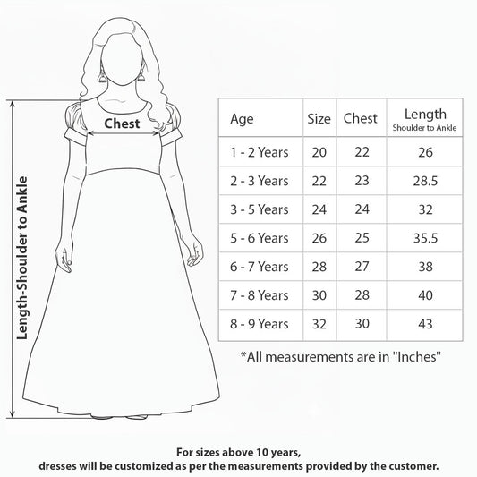 Girls Princess Floor Length Party Gown | Long Maxi Gown for Girls