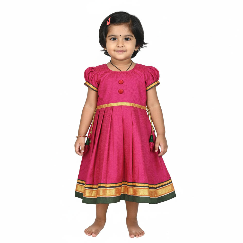 Pink Khan Frock for Baby Girl – Wedding & Ceremony Wear