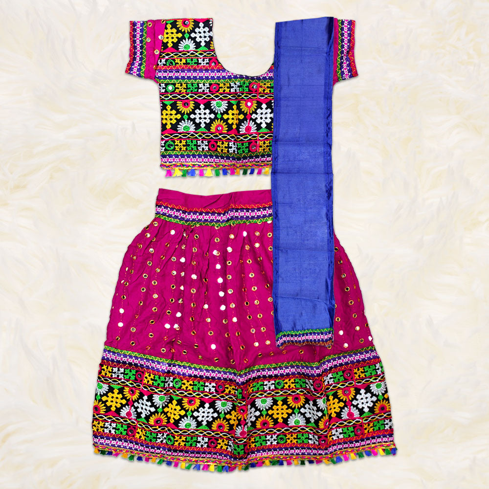 Pink Radha Dress – Mirror Work Festive Radha Ka Dress