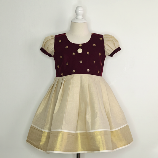 royal festive velvet gown baby girl function look