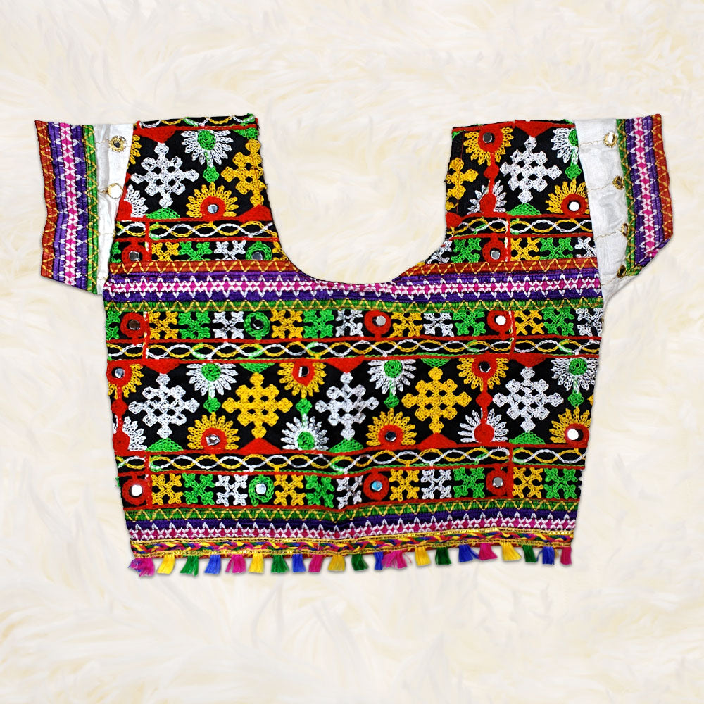 White Radha Dress – Mirror Pattern Radha Ka Dress for Kids