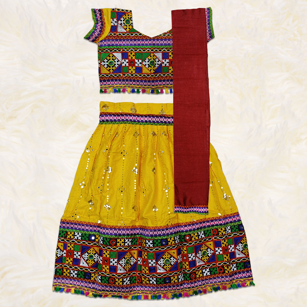 Yellow Dandiya Raas Dress | Traditional Fancy Dress for Navratri