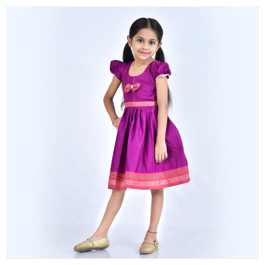Adorable Purple Khun Frocks with a Classic Bow Touch