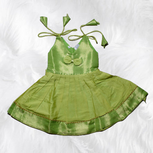 Beautiful Brocade Frock with Shoulder Knot Detail for Kids