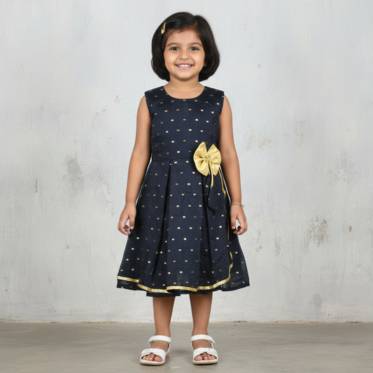 Chanderi Cotton Frock - Elegant Charm