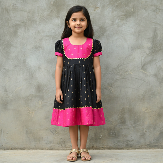 Chanderi Cotton Frock for Girls