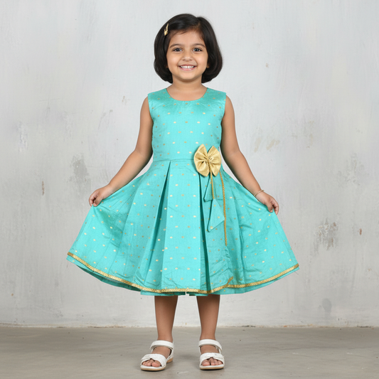 Chanderi Cotton Frock - Chic Elegance