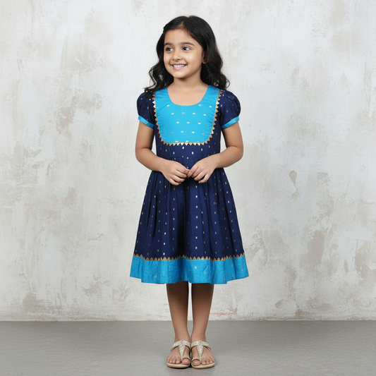 Elegant Chanderi Cotton Frock with Timeless Design