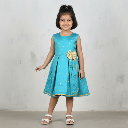 Chanderi Charm - Breathable Cotton Frock for Ultimate Comfort