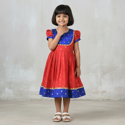 Chanderi Cotton Frock - The Perfect Choice for Your Little Darling