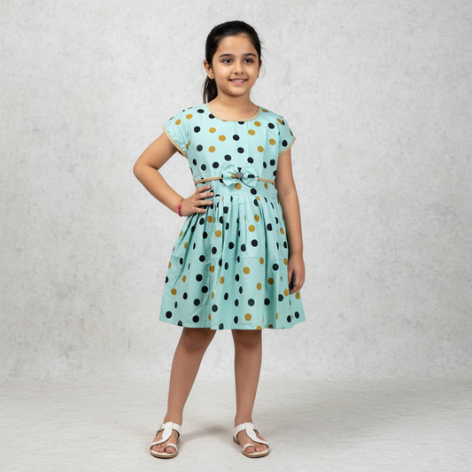 Soft Cotton Frock with Lace and Bow for Baby Girls – Sweet Daily Dress | Pakharooo
