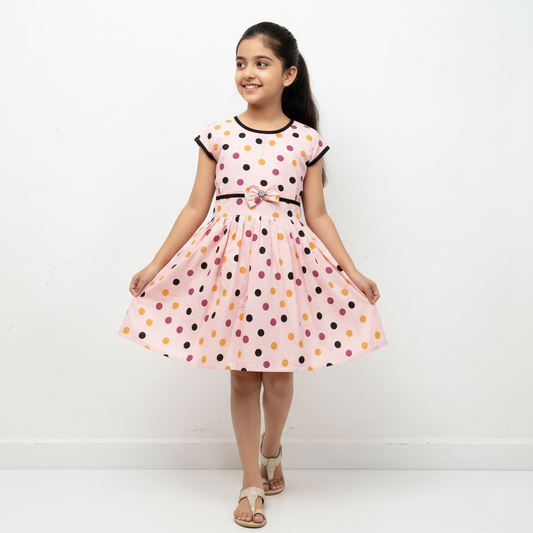 Frilly Cotton Frock for Girls – Pure Cotton Summer Daily Dress | Pakharooo