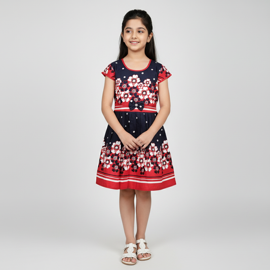 Simple Cotton Frock Pattern – Elegant Daily Wear Dress for Girls