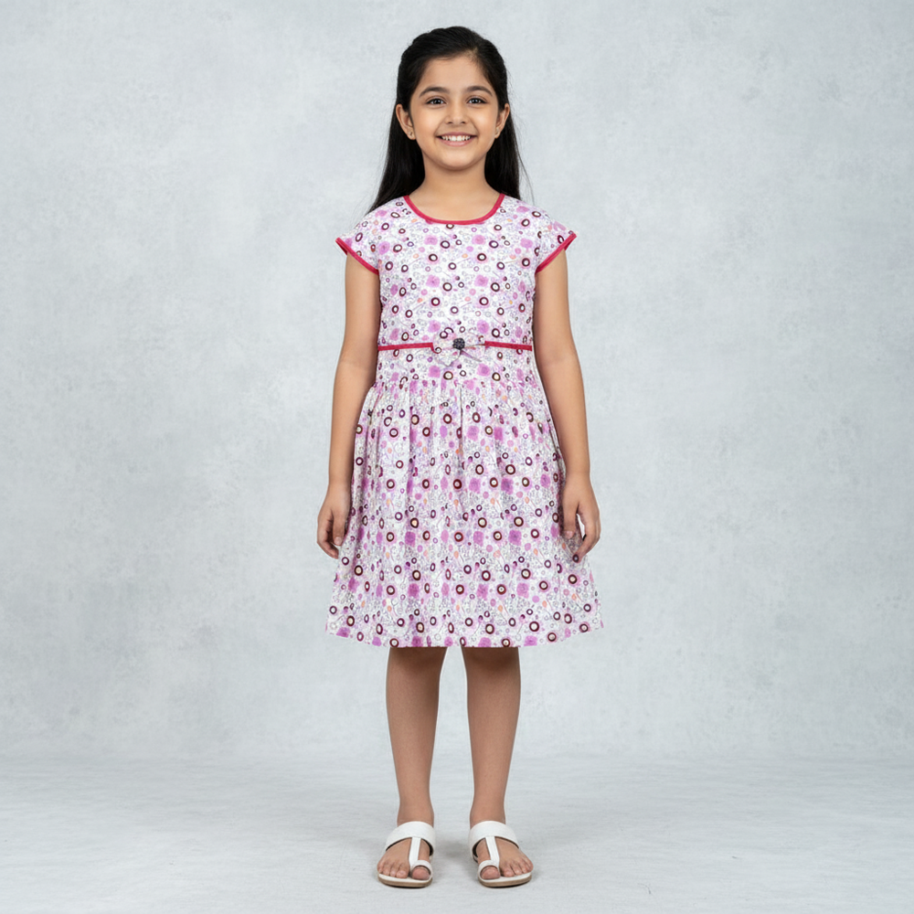 Cotton Frock for Girls Daily Wear – Printed Cotton Dress Kolhapur