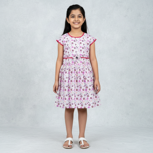 Cotton Frock for Girls Daily Wear – Printed Cotton Dress Kolhapur