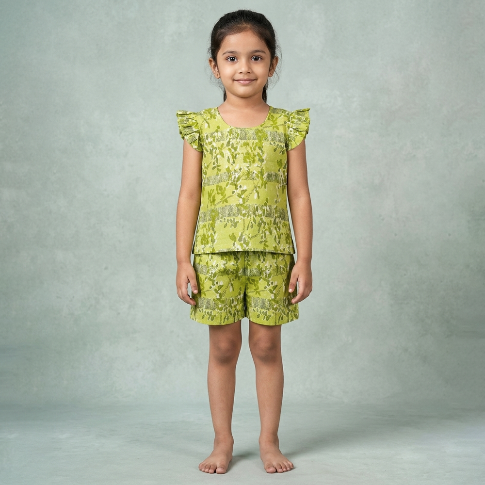 breathable cotton outfit for girls summer wear