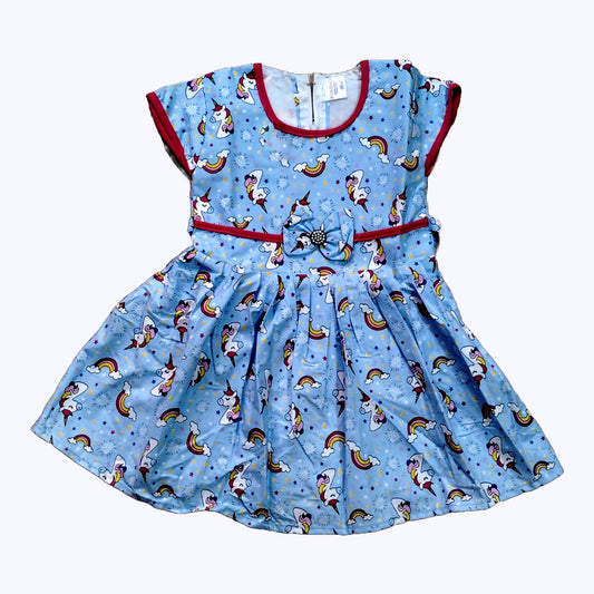 Cotton Frock for Girls - Unicorn Design