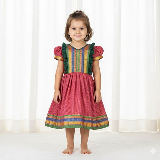 Elegant Irkal Frock Featuring Rich, Classic Weave