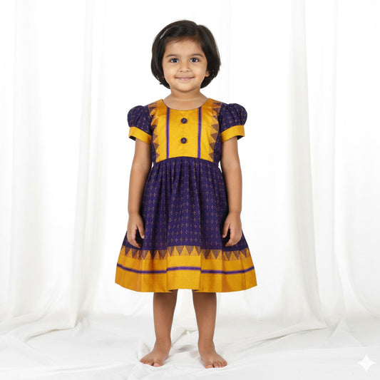 Graceful Irkal Frock with Traditional Elegance and Puff Sleeves