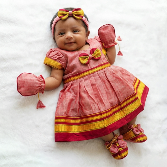 Marathi traditional Irkal newborn set for baby girl ethnic festive wear collection