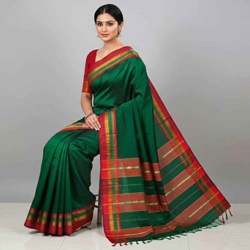 Green Ilkal Saree – Classic Traditional Wear