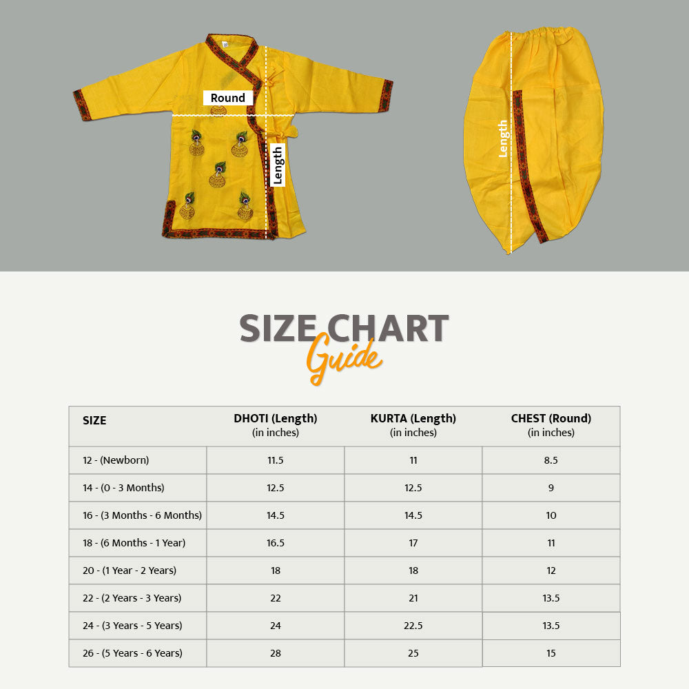 Traditional Krishna Clothes for Baby Boys & Girls