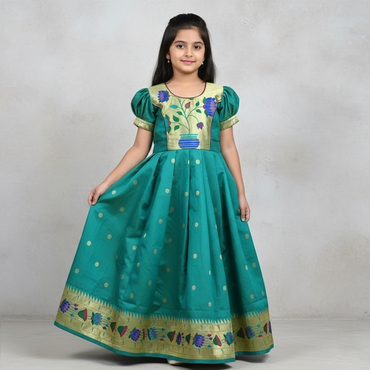 Turquoise Long Gown for Women – Party & Wedding Wear