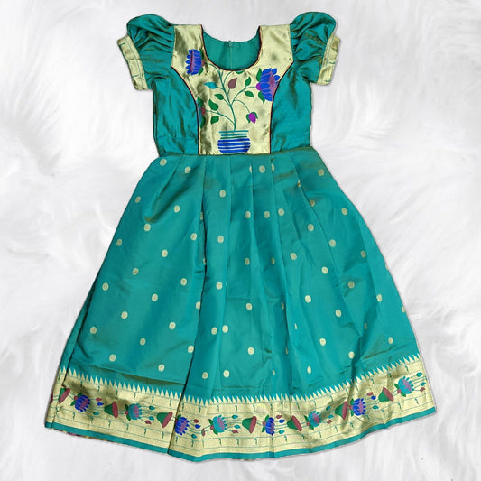 Turquoise Long Gown for Women – Party & Wedding Wear