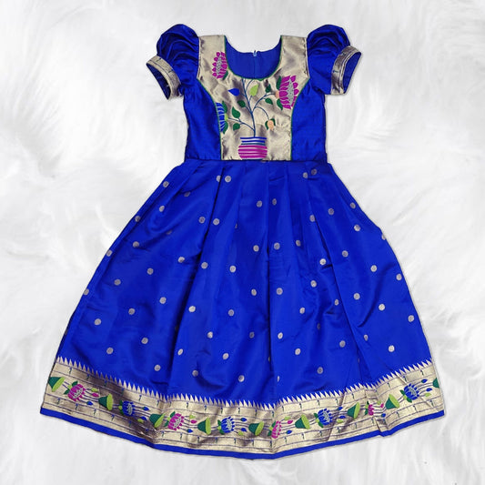 Blue Floor-Length Gown for Kids – Party & Celebration Wear