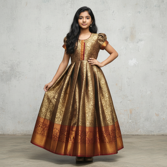 Brown Long Gown for Women – Party & Wedding Wear