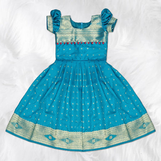 Sky Blue Long Party Gown for Girls – Fancy & Ethnic Wear