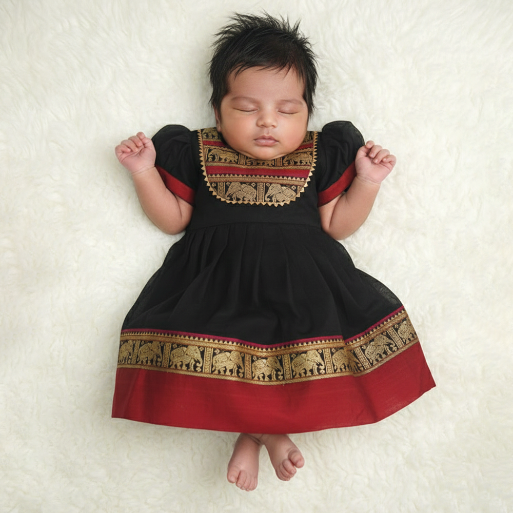 baby girl ethnic dress traditional cotton silk frock