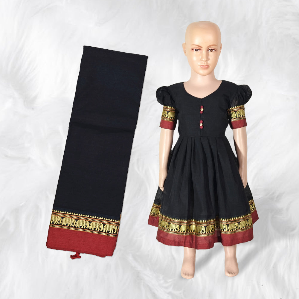 Graceful Narayanpet Saree with Frock